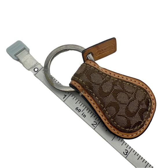 y2k COACH Vintage Brown Tan Signature Canvas Bag Charm / Key chain - Picture 3 of 3